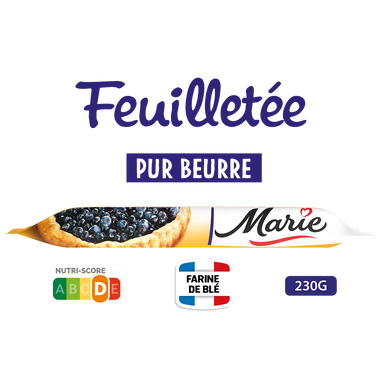 Pâte à tarte feuilletée pur beurre MARIE, 230g
