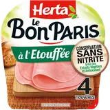 Jambon à l'Etouffée Conservation Sans Nitrite HERTA Le Bon Paris 4T -140g