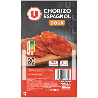 Chorizo doux tranché 100g
