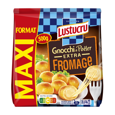 Gnocchi à poêler extra fromage LUSTUCRU, 500g Format Maxi
