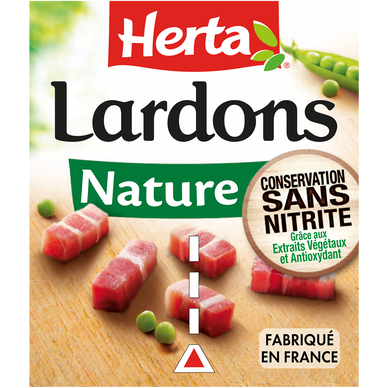 Lardons Nature Conservation Sans Nitrite HERTA 2x75g