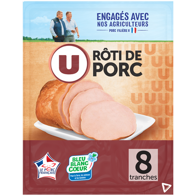 Rôti de porc nature Bleu Blanc Coeur - x8 tranches 320g