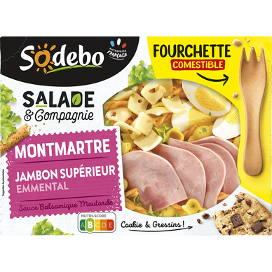 Salade&cie montmartre jambon pates oeuf crudités SODEBO 320g