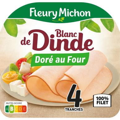 Blanc de dinde Doré au four FLEURY MICHON 4 tranches - 160g