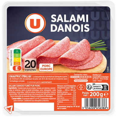 Salami Danois - x20 tranches, 200g