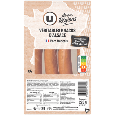 Véritable knacks d'Alsace - x4, 220g