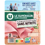 Jambon Supérieur sans couenne Conservation Sans Nitrite - x8 tranches,280g