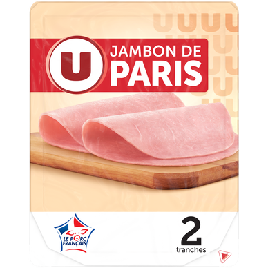 Jambon de Paris sans couenne - x2 tranches, 80g