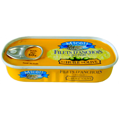 Filets d'anchois allongés à l'huile d'olive MICELI, 50g