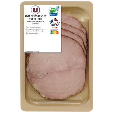 Rôti de porc cuit supérieur Bleu-Blanc-Coeur, VPF, 4 tranches