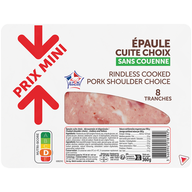 Epaule cuite sans couenne - x8 tranches, 360g