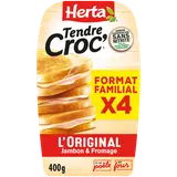 Croque Monsieur Jambon Fromage Sans Nitrite HERTA Tendre Croc x4 - 400g