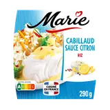 Plat cuisiné individuel Cabillaud sauce citron et riz aux petits légumes MARIE, 290g