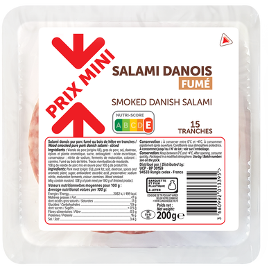 Salami Danois fumé - x15 tranches, 200g