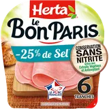 Jambon -25% de sel Conservation Sans Nitrite HERTA Le Bon Paris 6T - 210g