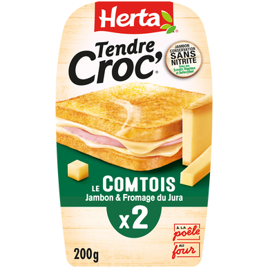 Croque Monsieur Comté Sans Nitrite HERTA Tendre Croc x2 - 200g