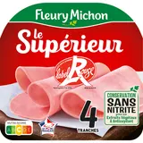 Jambon cuit conservation sans nitrite label rouge FLEURY MICHON x4 tranches 160g