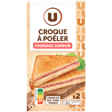 Croque à poêler au jambon et fromages,  x2  -  200g