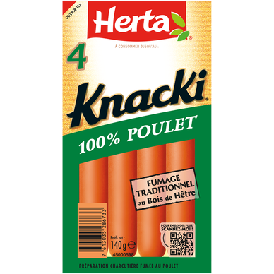 Saucisses Knacki Poulet HERTA x4 - 140g