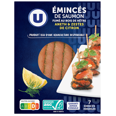 Emincés saumon Atlantique fumé au bois de hêtre à l'aneth et zestes decitron 100g