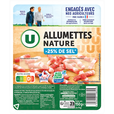 Allumettes de porc nature tsr Bleu Blanc Coeur 2X75g 150g