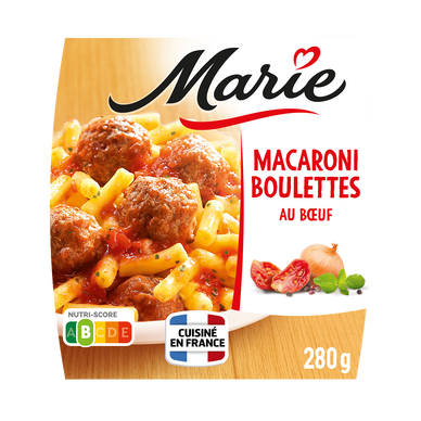 Macaroni sauce tomate et boulettes de viande MARIE, 280g