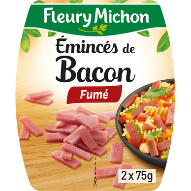 Emincés de bacon Fumés FLEURY MICHON - 2x75g