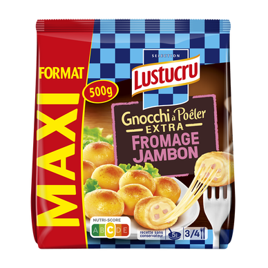 Gnocchi à poêler extra moelleux jambon fromage LUSTUCRU 500g