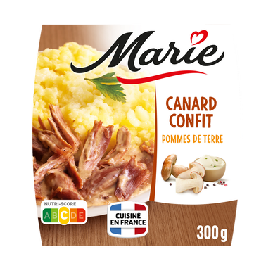 Plat cuisiné individuel Canard confit-écrasé de pomme de terre et crème aux cèpes MARIE, 300g