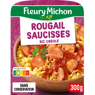 Plat cuisiné Individuel Rougail saucisses FLEURY MICHON - 300g