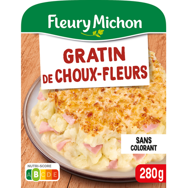 Plat cuisiné Individuel gratin de choux-fleurs au jambon FLEURY MICHON- 280g