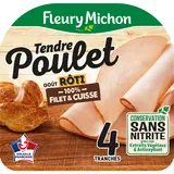 Tendre poulet rôti Conservation sans nitrite FLEURY MICHON x4 - 130g