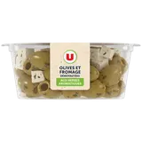 Olives vertes dénoyautées aux dés de fromage et herbes aromatiques,U 150g