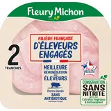 Jambon Filière française Conservation sans nitrite FLEURY MICHON 2 tranches - 70g