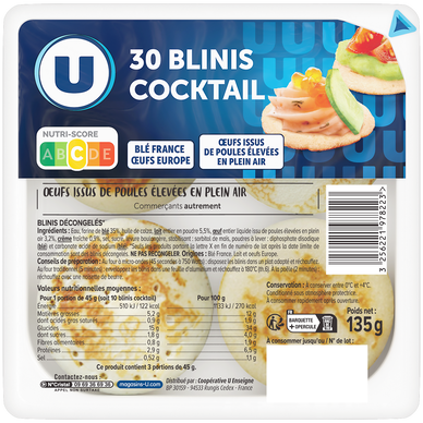 Mini-blinis cocktail  paquet de 135g