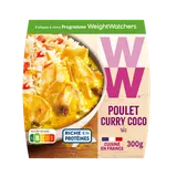 Plat cuisiné individuel Poulet curry coco et éclats de riz WW - 300g