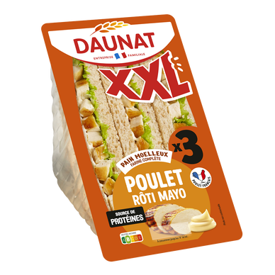 Sandwich triangle XXL poulet rôti mayonnaise DAUNAT, 230g
