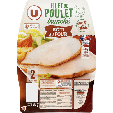Filet de Poulet rôti au four - x2 tranches, 150g