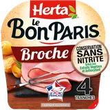 Jambon Broche Conservation Sans Nitrite HERTA Le Bon Paris 4 tranches-140g