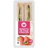 Sandwich pain de mie complet rosette de Lyon et cornichons U 125g
