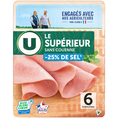 Jambon Supérieur sans couenne -25% sel - x6 tranches, 240g