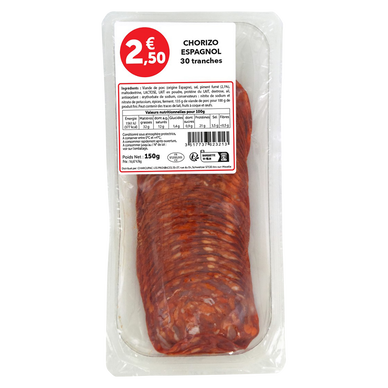 Chorizo Espagnol, 30 tranches,150g