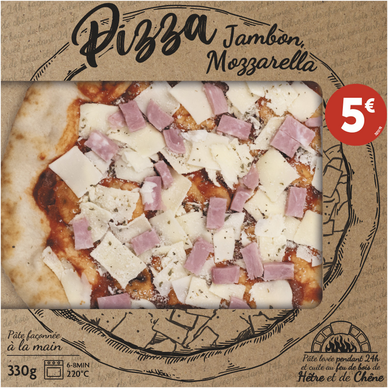 Pizza jambon mozzarella 330g