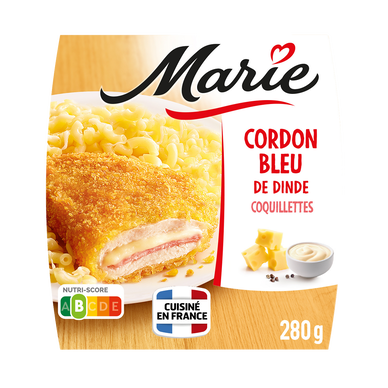 Cordon bleu et coquillettes au fromage MARIE, 280g