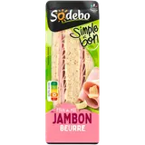 Sandwich classic complet jambon beurre SODEBO, 125g