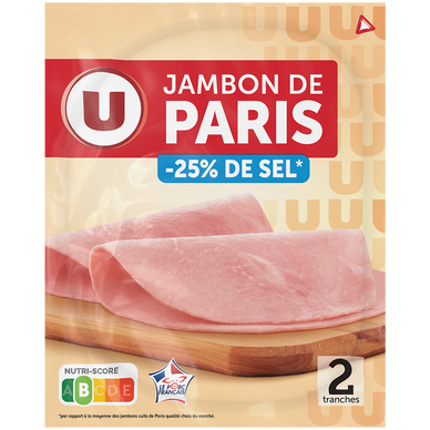 Jambon de Paris sans couenne -25% sel - x2 tranches, 70g