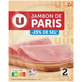 Jambon de Paris sans couenne -25% sel - x2 tranches, 70g