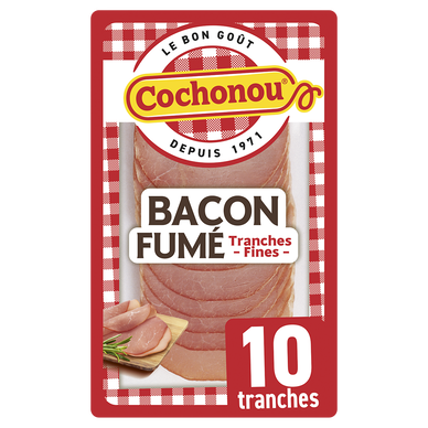 Bacon fumé - COCHONOU - 10 tranches - 100g
