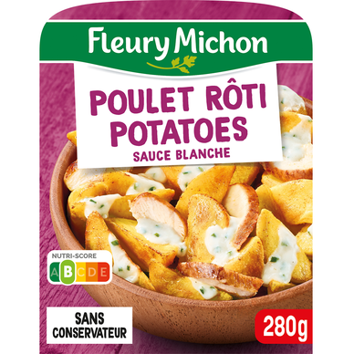 Plat cuisiné Individuel poulet rôti et potatoes sauce blanche FLEURY MICHON - 280g