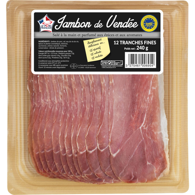 Jambon de Vendée IGP, 12 tranches fines, 240g